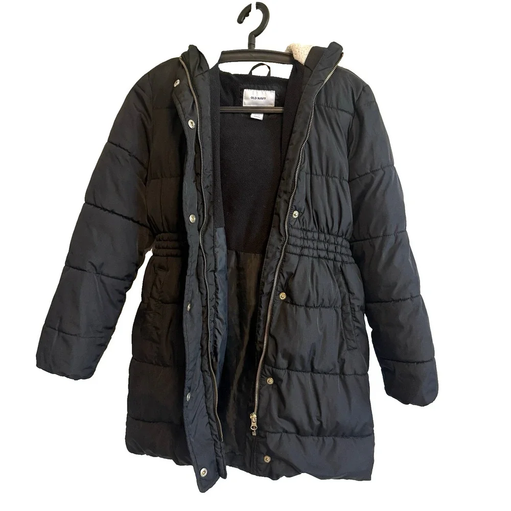 Old Navy Girls Winter Quilted Hooded Puffer Coat Size XL 14 Normcore Activewear